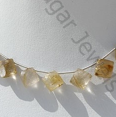 Golden Rutilated Quartz Puffed Diamond Cut