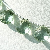 Green Amethyst Gemstone Concave Cut Heart