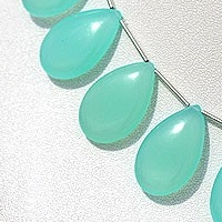 Dyed Blue Chalcedony  Flat Pear Plain