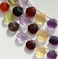 Semi Precious Gemstone Carved Spiral cut heart