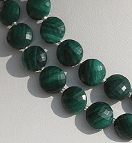 Malachite Gemstone Faceted Coin