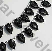 Black Tourmaline Carved Leaf