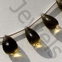 Olive Quartz  Tear Drops Briolette