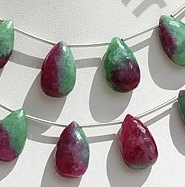 Ruby Zoisite  Flat Pear Briolette