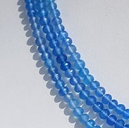 Dyed Navy Blue Chalcedony Faceted Rondelle
