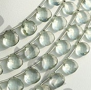 Green Amethyst Gemstone Heart Briolette