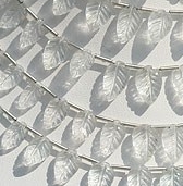 White Topaz Gemstone Carved Leaf