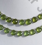 Peridot Gemstone Beads  Heart Briolette