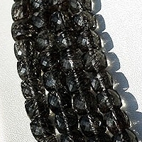 Black Rutilated Quartz  Faceted Cube