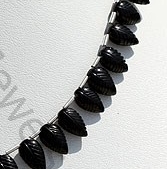 Black Spinel  Carved Leaf