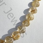 Golden Rutilated Quartz Heart Briolette