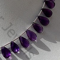 Amethyst Gemstone Twisted Flat Pear