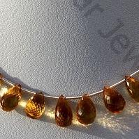 Citrine Gemstone  Tear Drops Briolette