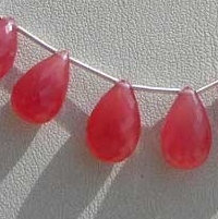 Rhodochrosite Gemstone  Flat Pear Briolette