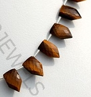 Tiger eye gemstone pentagon shape beads.
