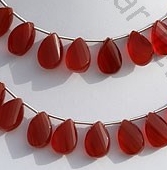 Carnelian Gemstone Twisted Flat Pear