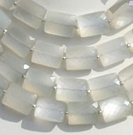 White Moonstone Faceted Rectangle