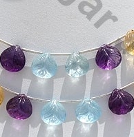 Semi Precious Gemstone Carved Heart