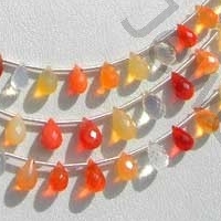 Mexican Fire Opal  Gemstone  Tear Drops Briolette