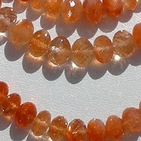 Sun Stone Oregon  Faceted Rondelles