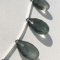 Moss Aquamarine  Flat Pear Briolette