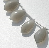 Grey Moonstone Dolphin Shape Beads