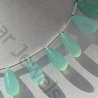 Dyed Blue Chalcedony Tear Drops Briolette