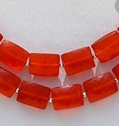 Carnelian Gemstone Faceted Rectangle