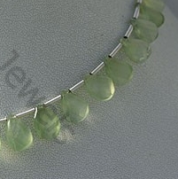 Prehnite Gemstone  Twisted Flat Pear