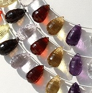 Semi Precious Multi concave tear drops