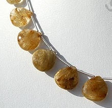 Golden Rutilated Quartz  Heart Briolette