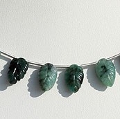 Emerald Gemstone Carved Leaf