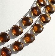 Beer Quartz  Heart Briolette