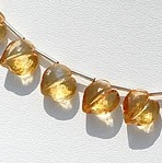 Citrine Gemstone Faceted Chubby Heart Briolette