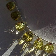 Lemon Quartz Faceted Chestnut beads