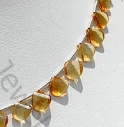 Citrine Gemstone Twisted Heart Briolette