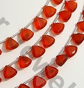 Carnelian Gemstone Trilliant Cut