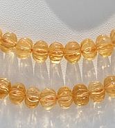 Citrine Gemstone Carved Pumpkin beads