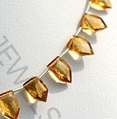 Citrine gemstone pentagon beads