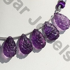Amethyst Carved Flat Pear