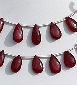 Ruby Gemstone Flat Pear Briolette