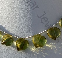 Lemon Quartz Faceted Chubby Heart