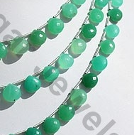 Chrysoprase Gemstone  Heart Briolette