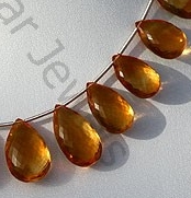 Citrine Flat Pear Briolette