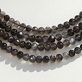 Black Moonstone Faceted Rondelle