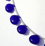 Dyed Navy Blue Chalcedony Heart Briolette