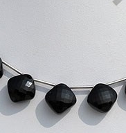 Black Tourmaline Puffed Diamond Cut