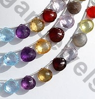 Semi Precious Gemstone Concave Cut Heart