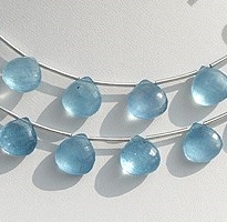 Aquamarine Gemstone  Heart Briolette