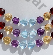 Semi Precious Gemstone Heart Briolette